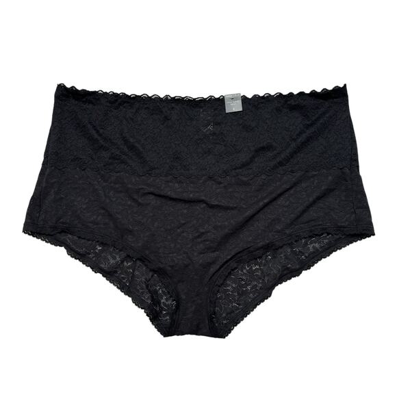 TORRID CURVE *NEW* Lace High Rise Brief Panty in Rich Black Size 5 5X Stretch - Picture 1 of 4